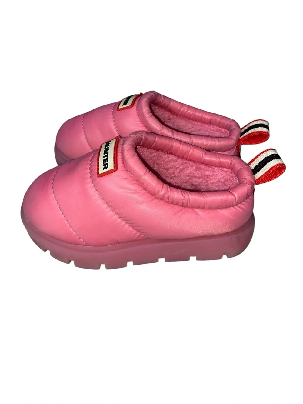 Hunter Cody Mule Toddler Size 9 Slip-On Shoe Pink Fleece Lined Water Resistant